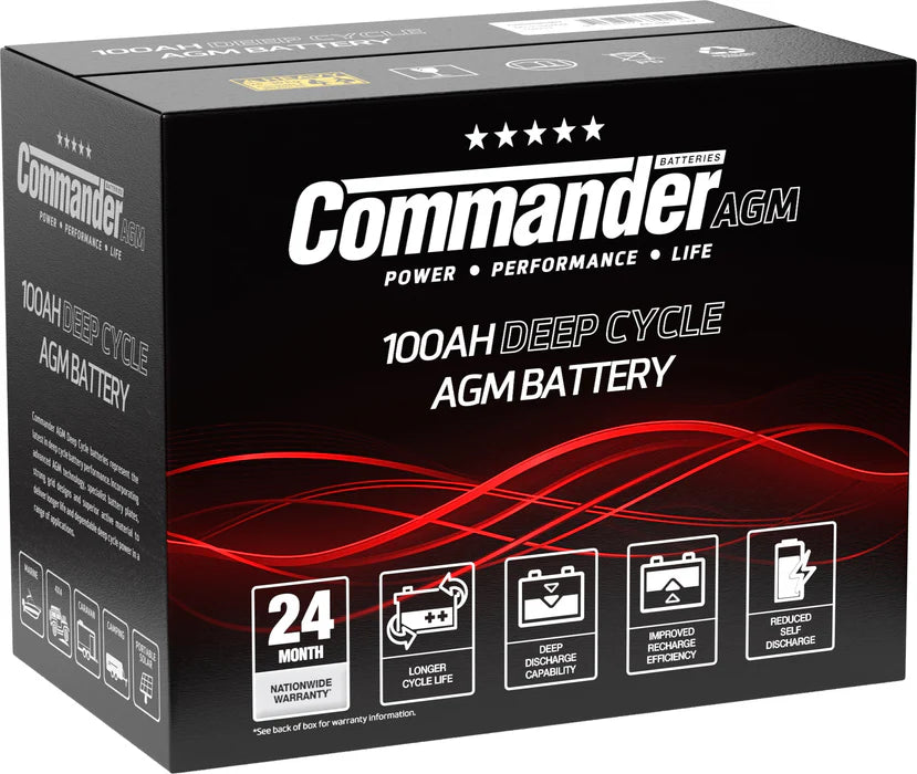 COMMANDER 12V100AH AGM 24MTH WARRANTY