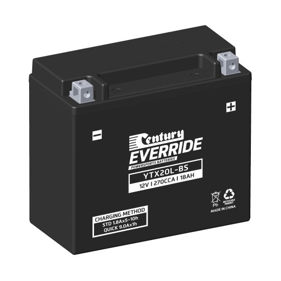 Century EverRide ytx20l-bs 18month warranty