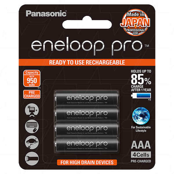 Panasonic BK-4HCCE/4BT Panasonic Eneloop Pro High Capacity rechargeable AAA battery